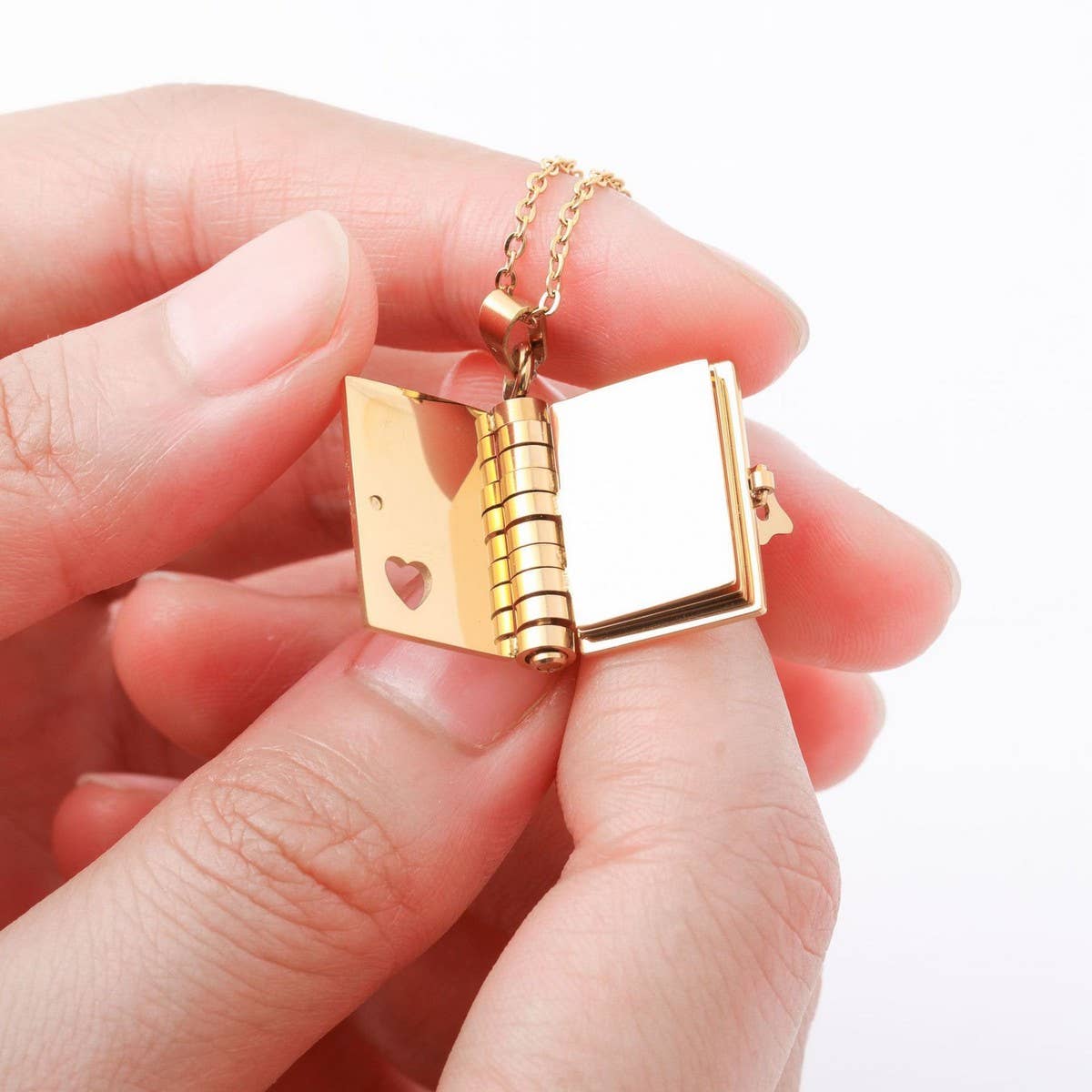 Couple Open and Close Book Pendant Necklace