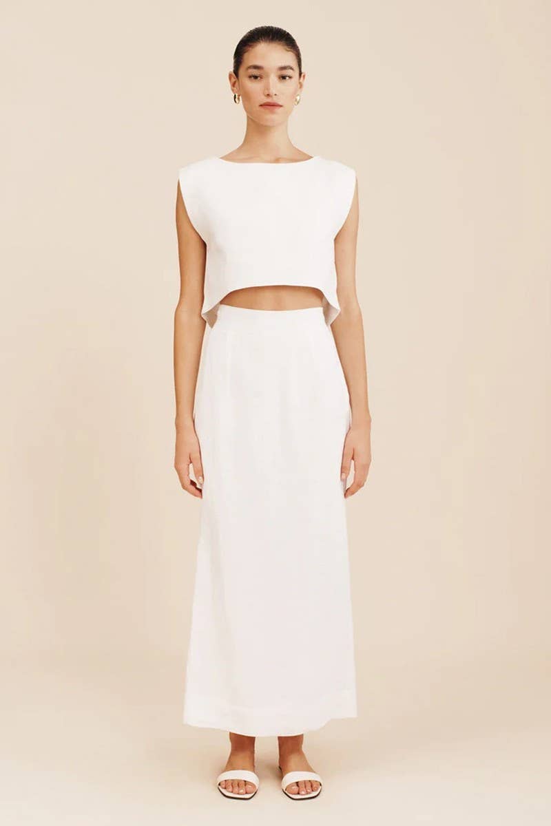 CWSS1140_LINEN COTTON SPRING SUMMER SKIRT SET