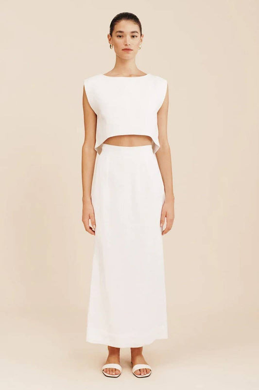 CWSS1140_LINEN COTTON SPRING SUMMER SKIRT SET