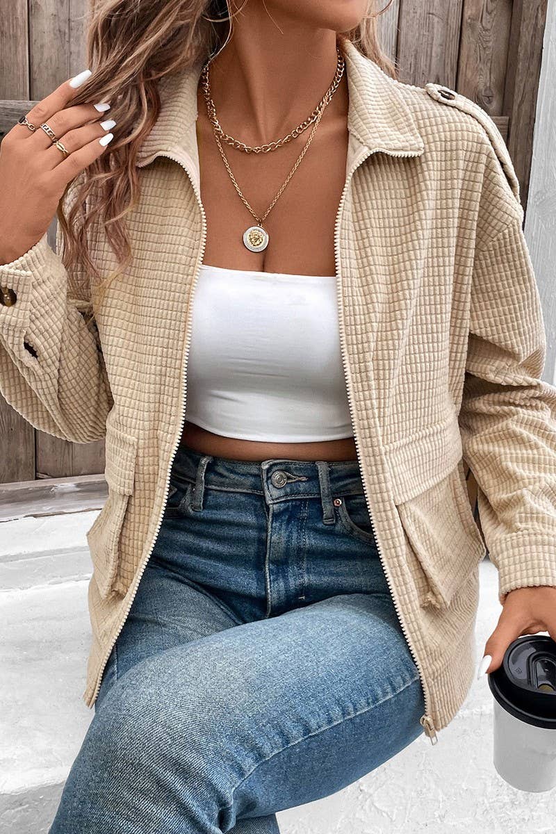 CWOBL0185_NEW CASUAL TEXTURE VERSATILE SOLID COLOR JACKET