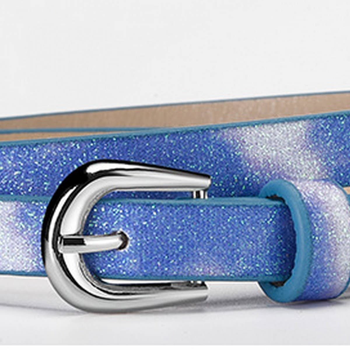 CWABE01255_KIDS SEQUIN PU BELT GIRLS FASHION JEANS OUTFIT