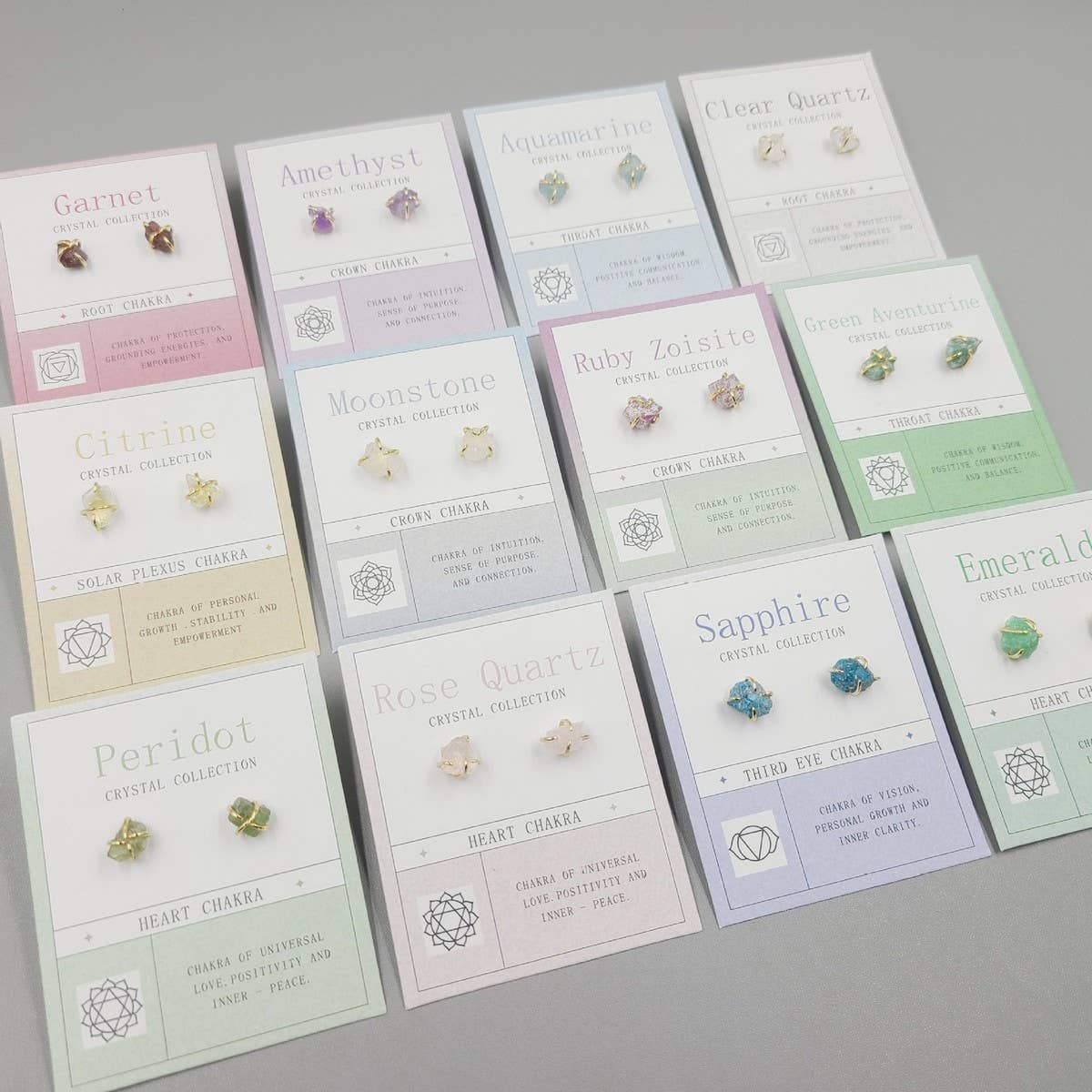 NATURAL STONE FOUR CLAW EARRINGS