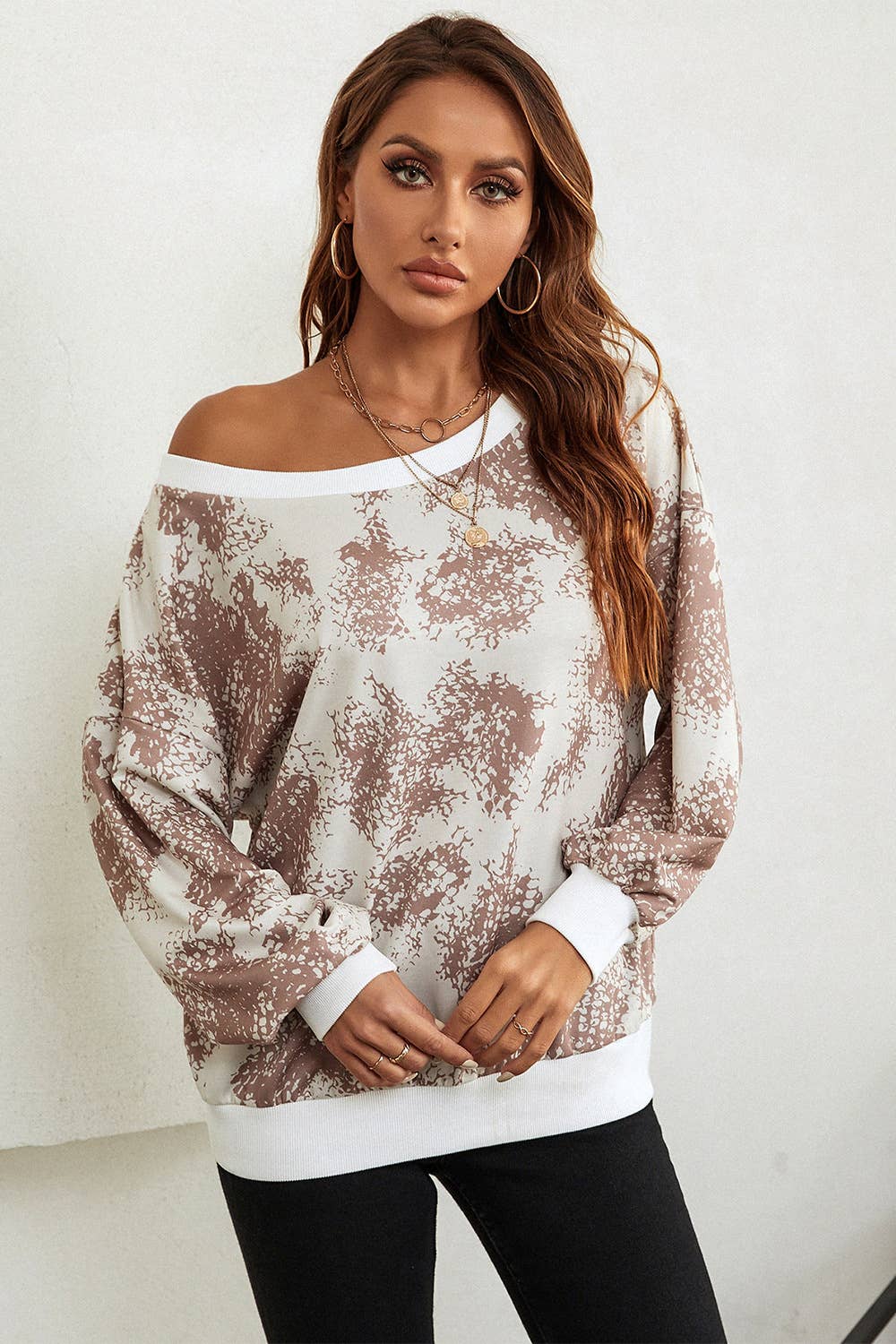 Classic round-neck pullover loose casual hoodie