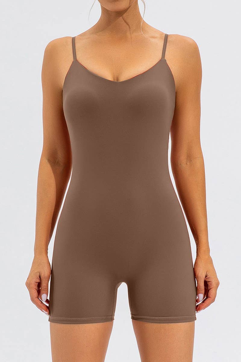 CWSR0088_LOW CUT SLEEVELESS QUICK DRY YOGA ACTIVE ROMPER