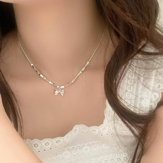 NEW HIGH-END VERSATILE BOW PENDANT NECKLACE