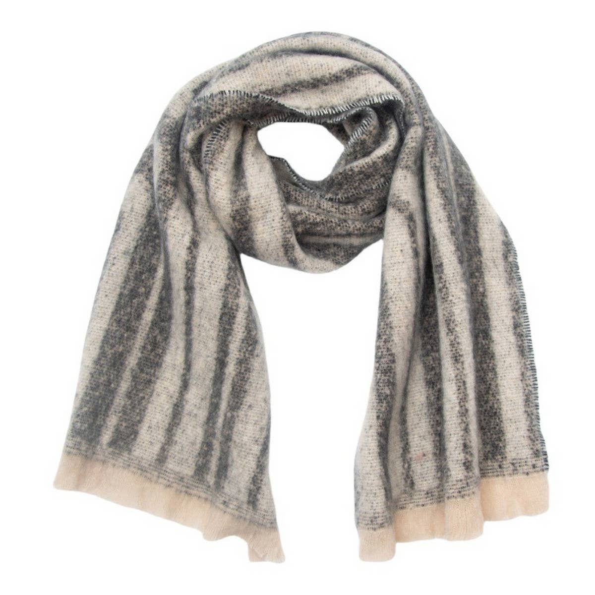 Geometric Loop Yarn Winter Scarf with  Shawl Wrap