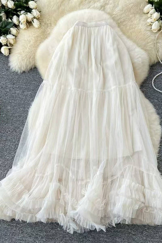 CWBLS0521_HIGH WAIST RUFFLE TULLE A-LINE SKIRT