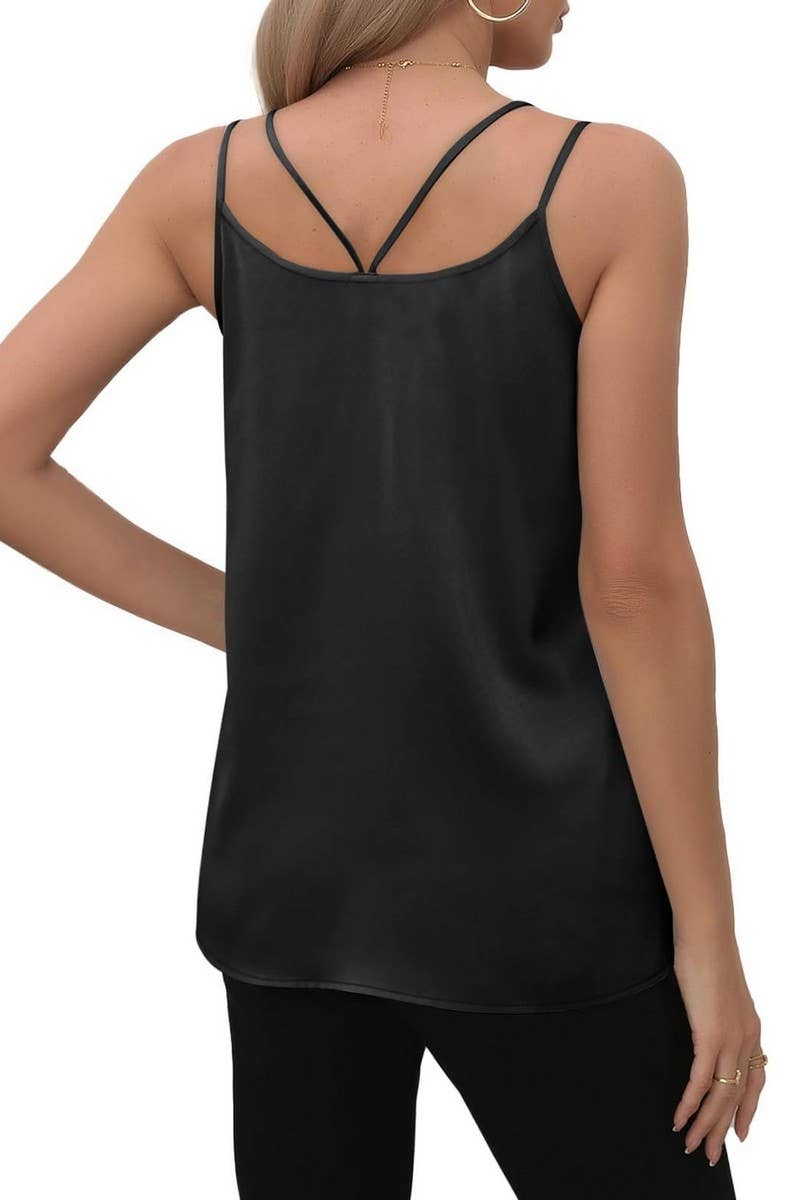 CWTTK0725_SOLID COLOR V-NECK LOOSE CAMISOLE TOP