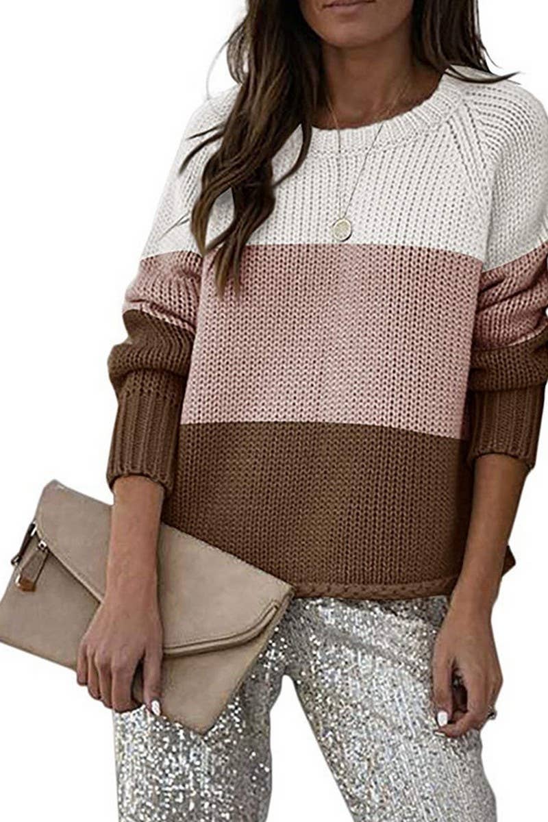 Crew-neck casual base sweater