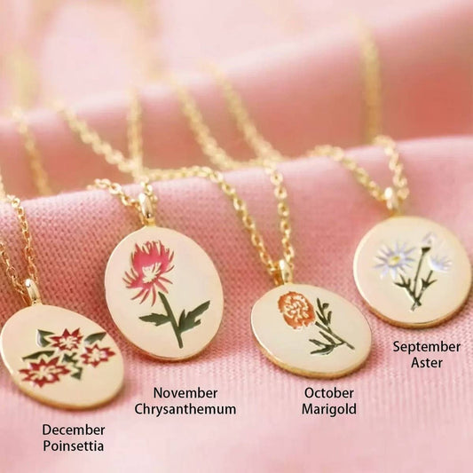 VINTAGE DECEMBER FLOWER CLAVICLE NECKLACE