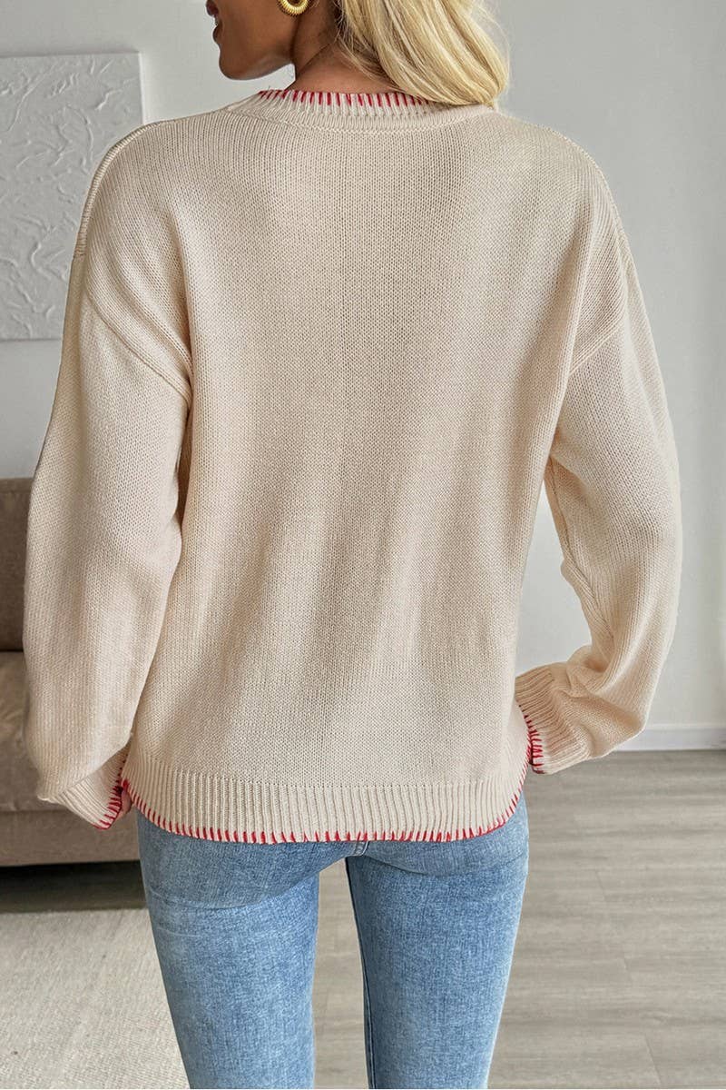 CWOSWL6909_COLORBLOCK ANIMAL GRAPHIC CREWNECK SWEATER