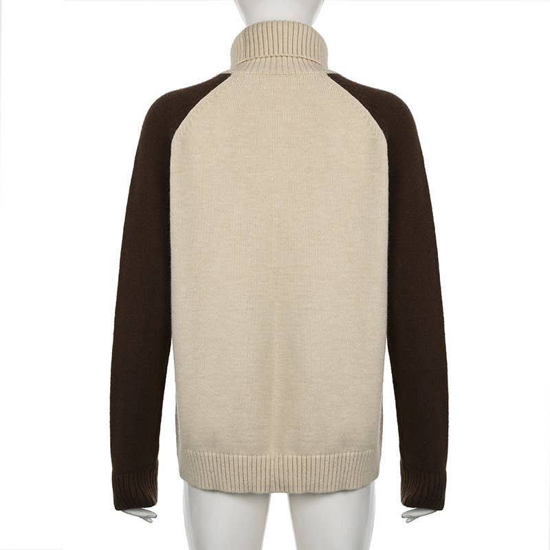 DIGITAL PATCHWORK TURTLENECK WITH ROTATOR SLEEVES