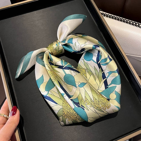 Scarf Autumn Floral, Long Silk Neck Scarf & Shawl