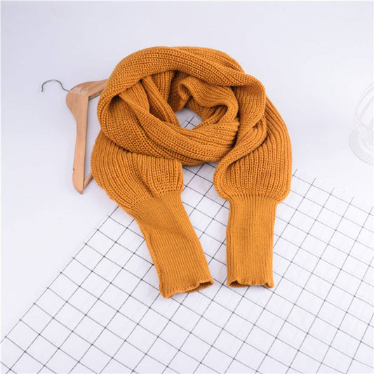 Knitted Sleeve Scarf Shawl for Men & Women Winter