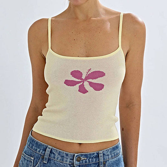 Comfy Sexy Floral Knit Crop Cami Top