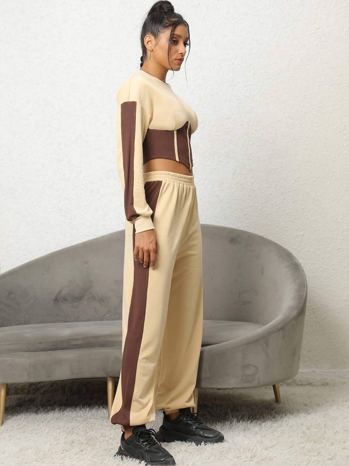 COLOR MATCHING HOODIE, HOODIE AND PANT SET