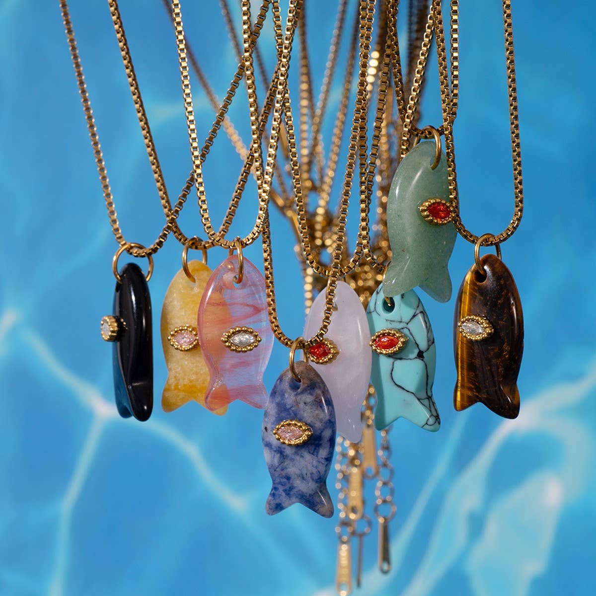 Minimal Fish Pendant Necklace for Beach