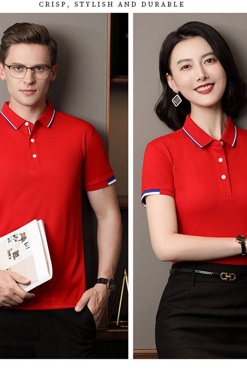 CWTBLS02441_COTTON EMBROIDERED CASUAL SHORT SLEEVE POLO