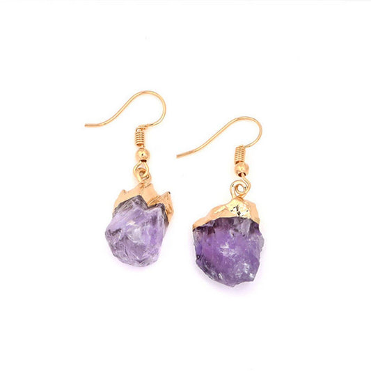 NATURAL CRYSTAL PENDANT EARRINGS