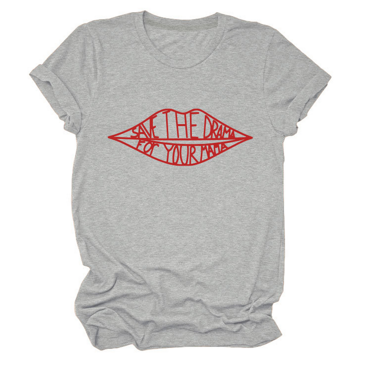 Women?™s Fashion Slogan Tee Crew Neck Short Sleeve_CWTTSL0482