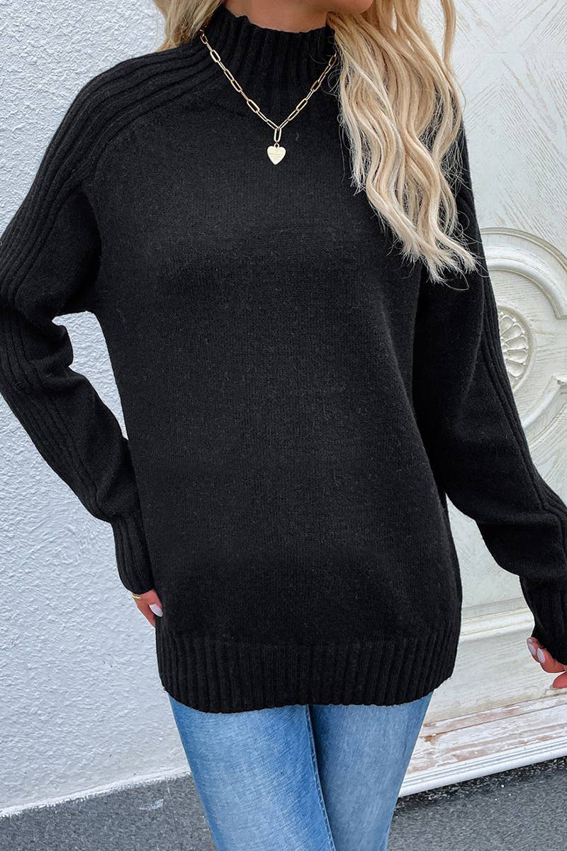 CWOSWL611  Turtle Neck Long Sleeve Pullover Sweater