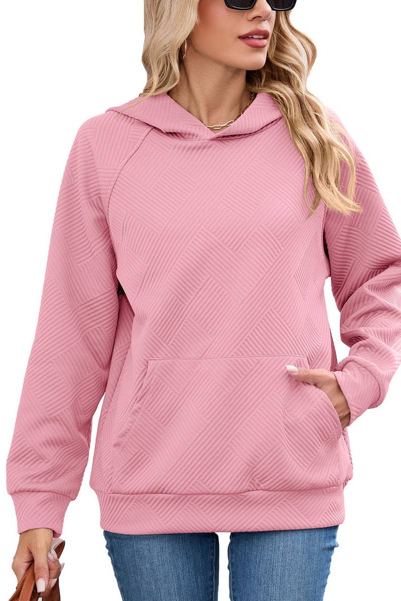 CWOHOL00661_SOLID HOODED POCKET CASUAL SWEATSHIRT