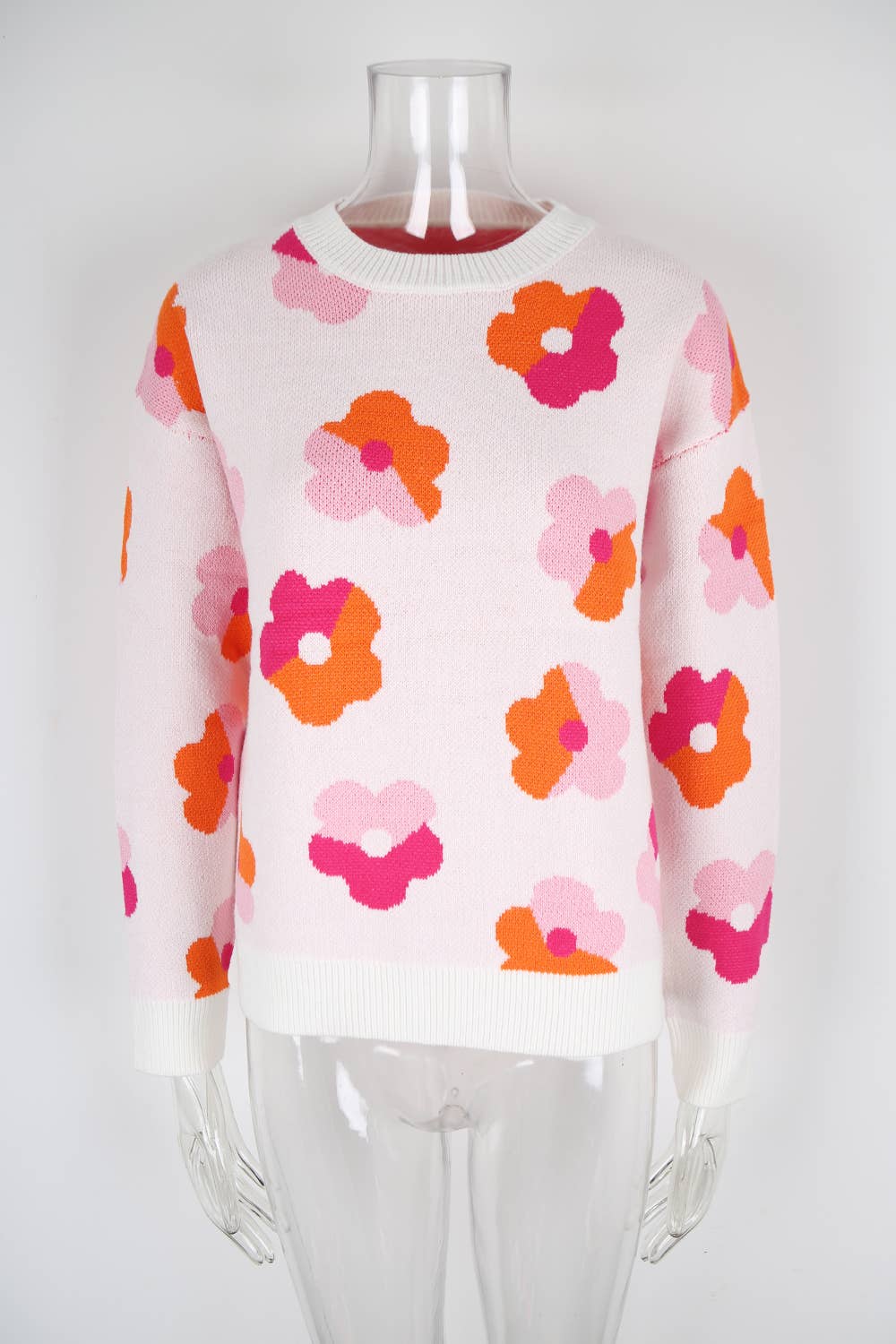 Color-blocked round-neck fashion knitted sweater