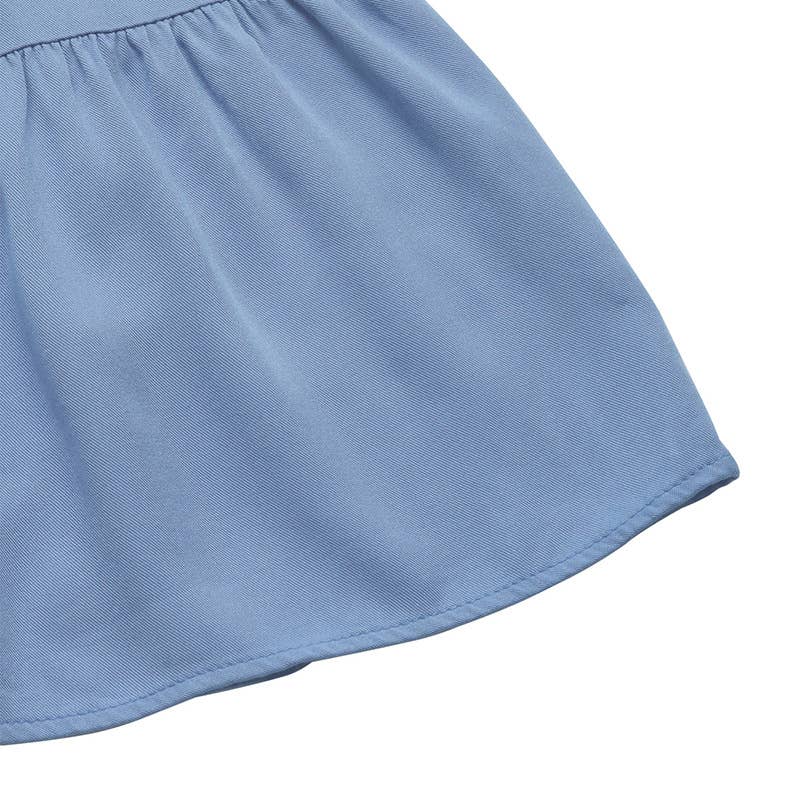 A Pose solid color stand collar mid-length dress