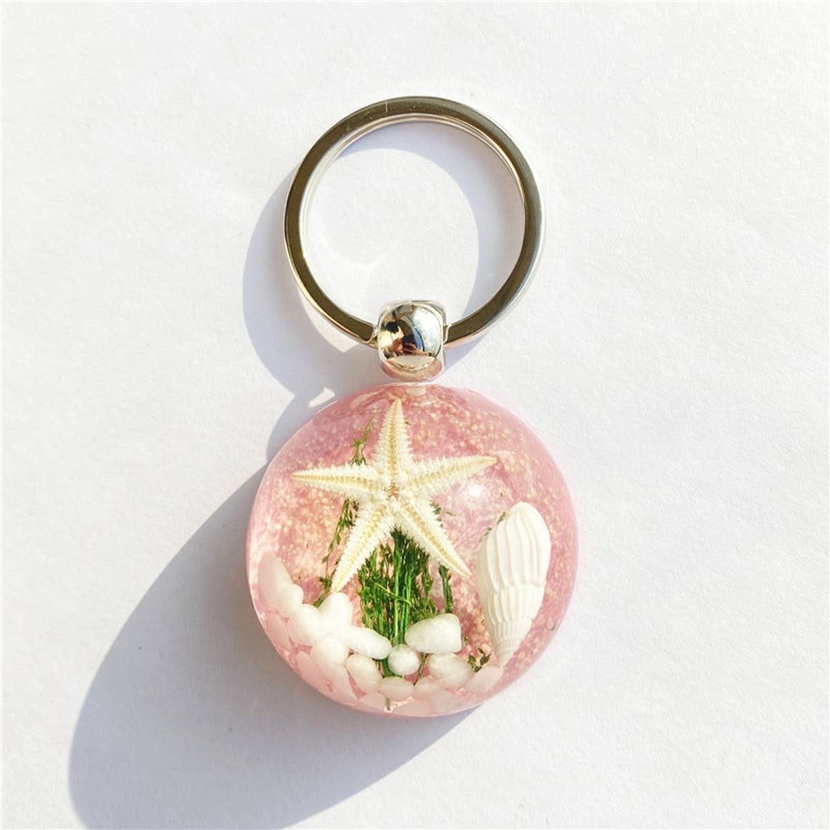NEW CARTOON STARFISH AMBER KEYCHAIN PENDANT