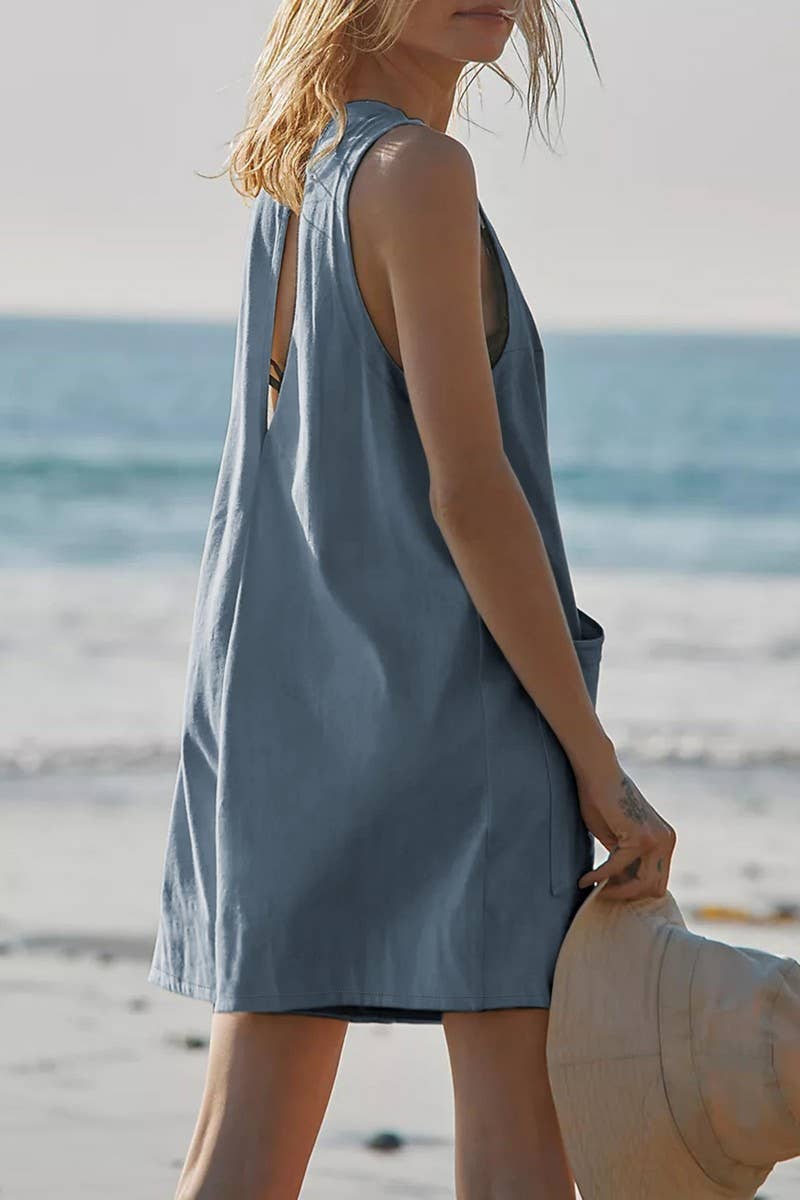 CWSJS1345_LOOSE CASUAL BACKLESS SLEEVELESS JUMPSUIT