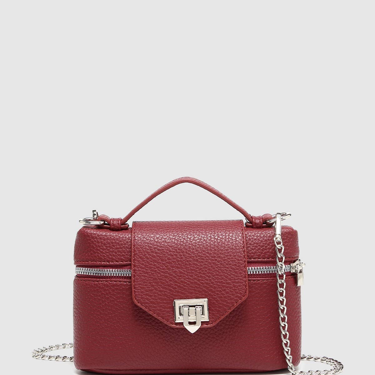 Litchi Texture Boxy Crossbody & Handbag_CWAB5715