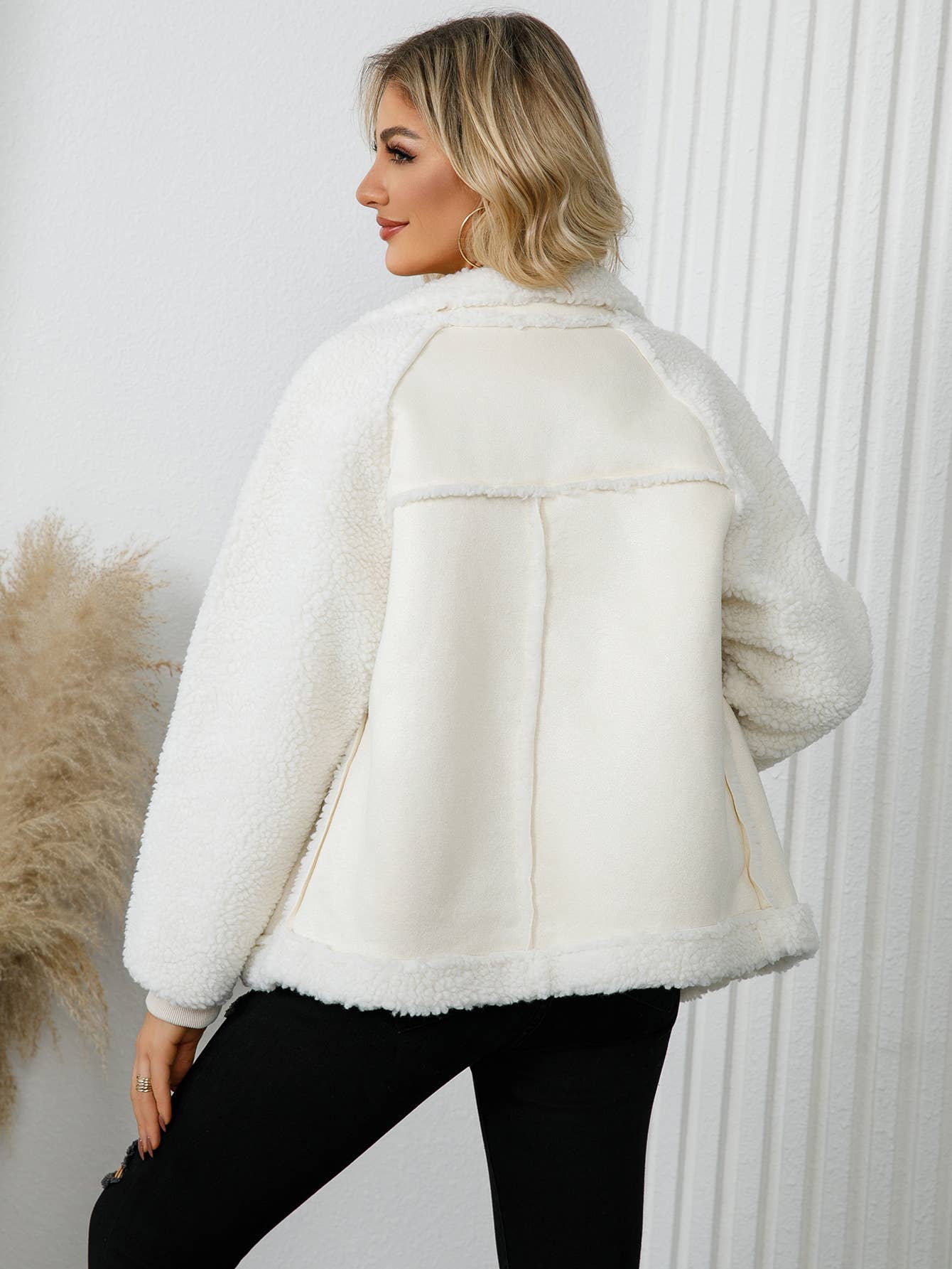 Fleece jacket, denim fleece zipper jacket