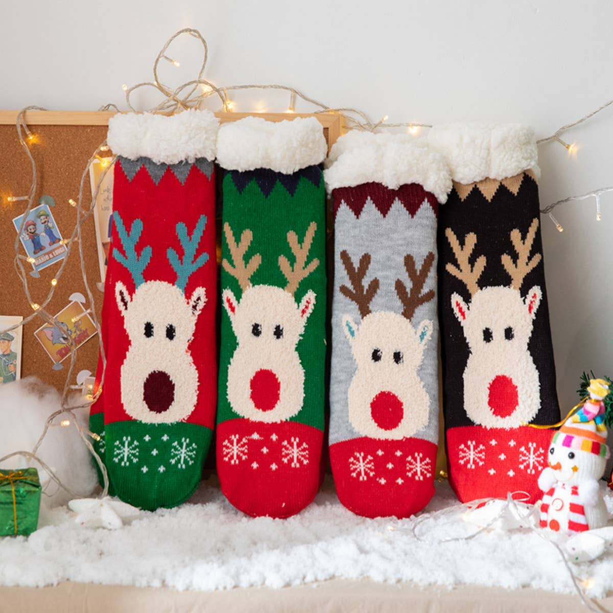CHRISTMAS STOCKING PLUSH INDOOR SLIPPERS