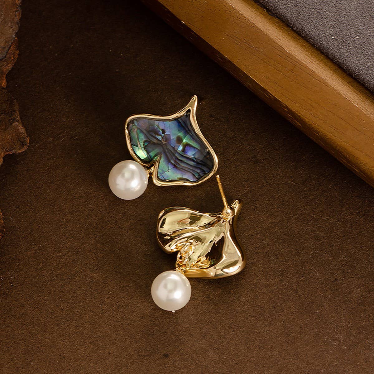 SWEET HEART ABALONE PEARL PENDANT EARRINGS