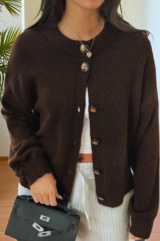 CWOCO00194_CASUAL SIMPLE BUTTON LONG SLEEVE KNIT CARDIGAN