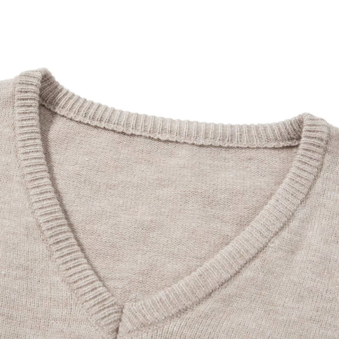 COMFORTABLE SOLID COLOR CASUAL V-NECK SWEATER