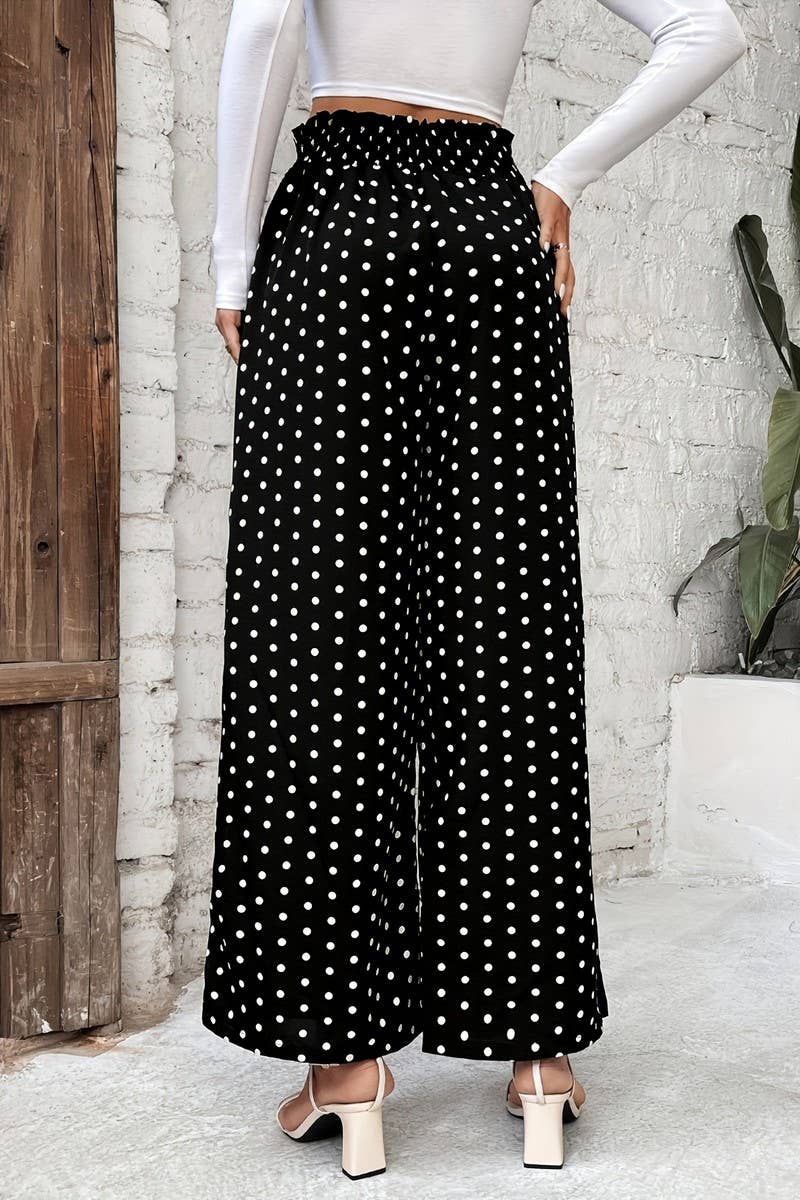 CWBLP2094_POLKA DOT HIGH WAIST WIDE LEG PANTS