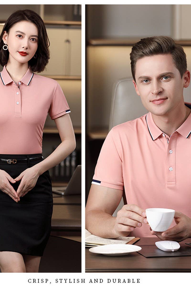 CWTBLS02441_COTTON EMBROIDERED CASUAL SHORT SLEEVE POLO