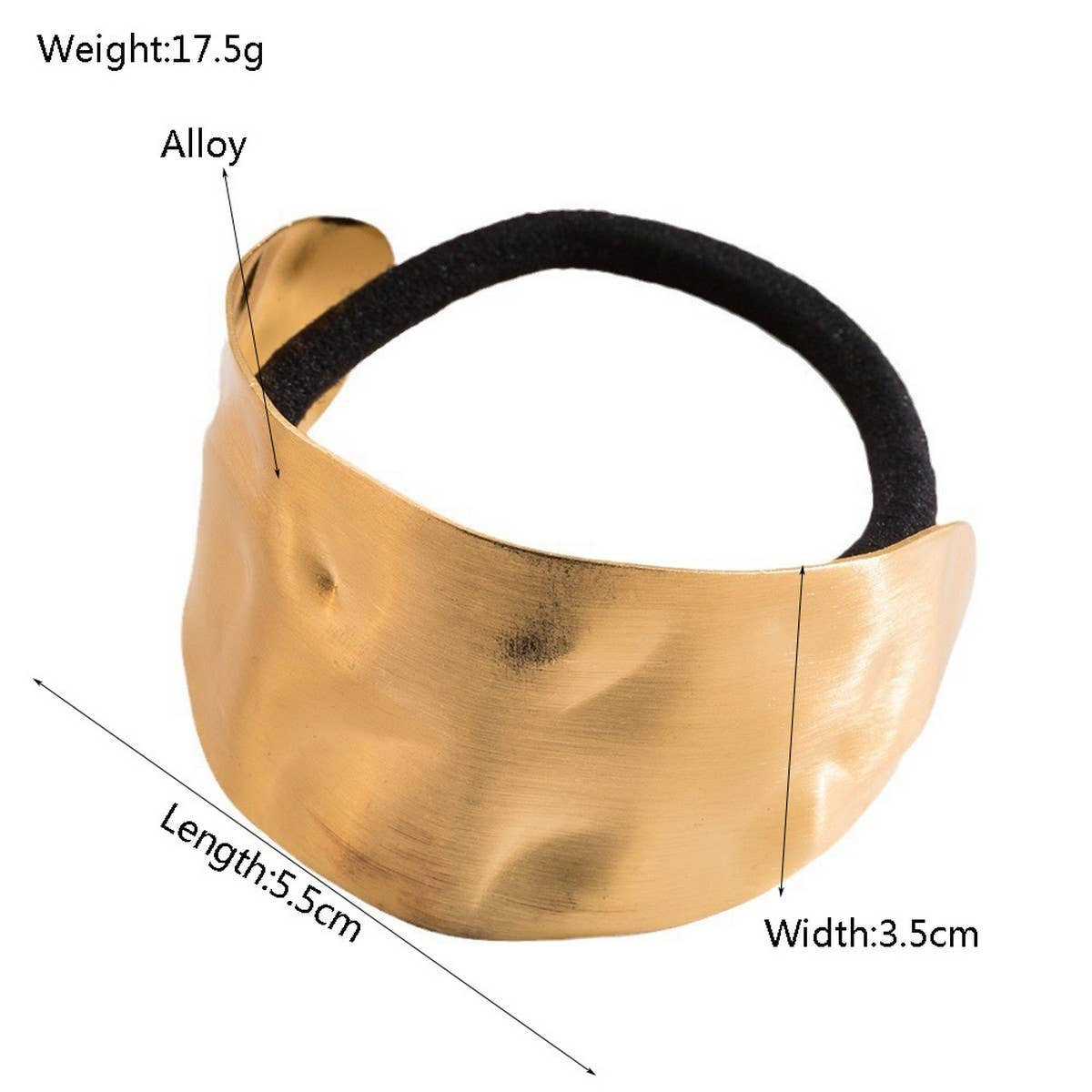 Minimalist Brushed Metal Hair Tie for Women