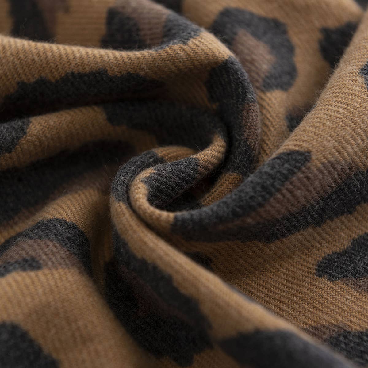 Leopard Print Scarf - Soft Tassel Wrap for Women