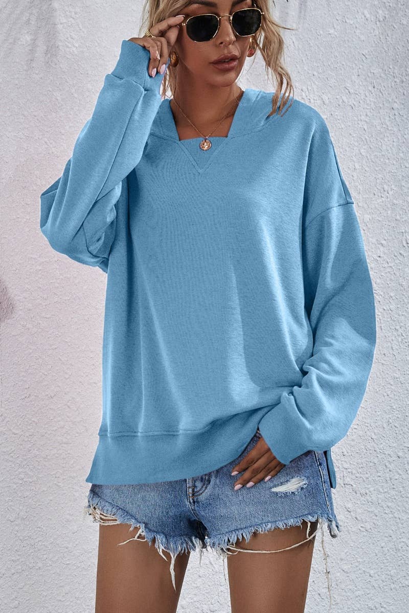 CWTBLL2619_WINTER CASUAL FLEECE LONG-SLEEVED HOODIE