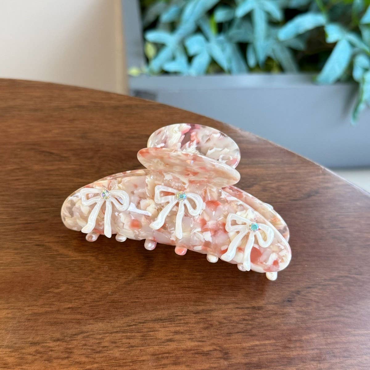 CWAHA4554_NEW THREE-DIMENSIONAL DIAMOND BOW HAIRPIN