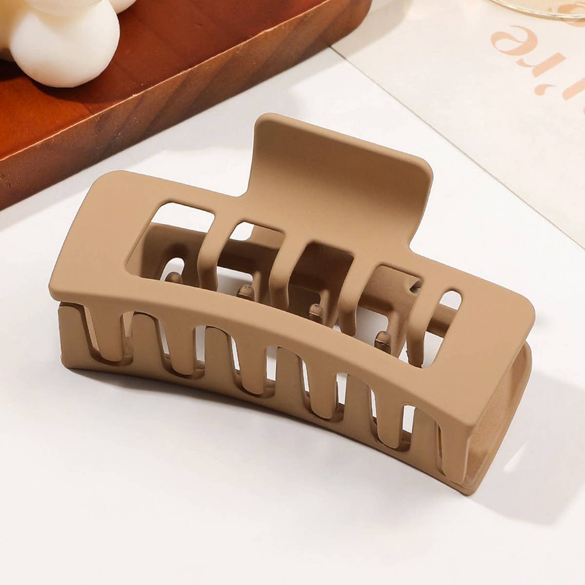 Matte Square Hair Claw - Minimalist Shark Clip