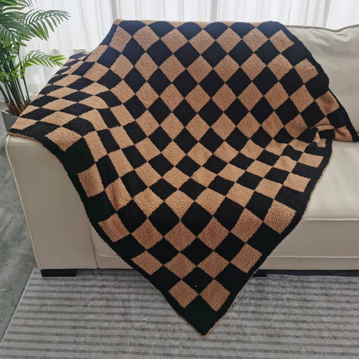 PLAID STRIPED KNITTED BLANKET SOFA BLANKET_CWMM0320