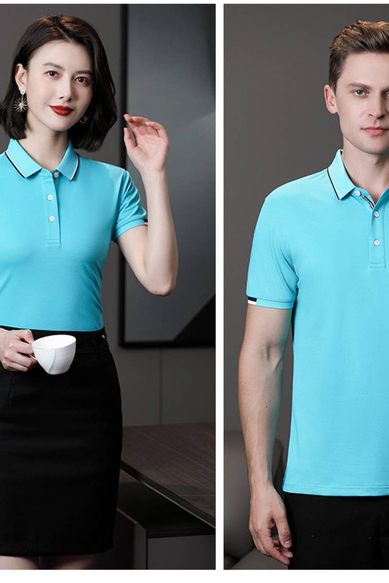 CWTBLS02441_COTTON EMBROIDERED CASUAL SHORT SLEEVE POLO