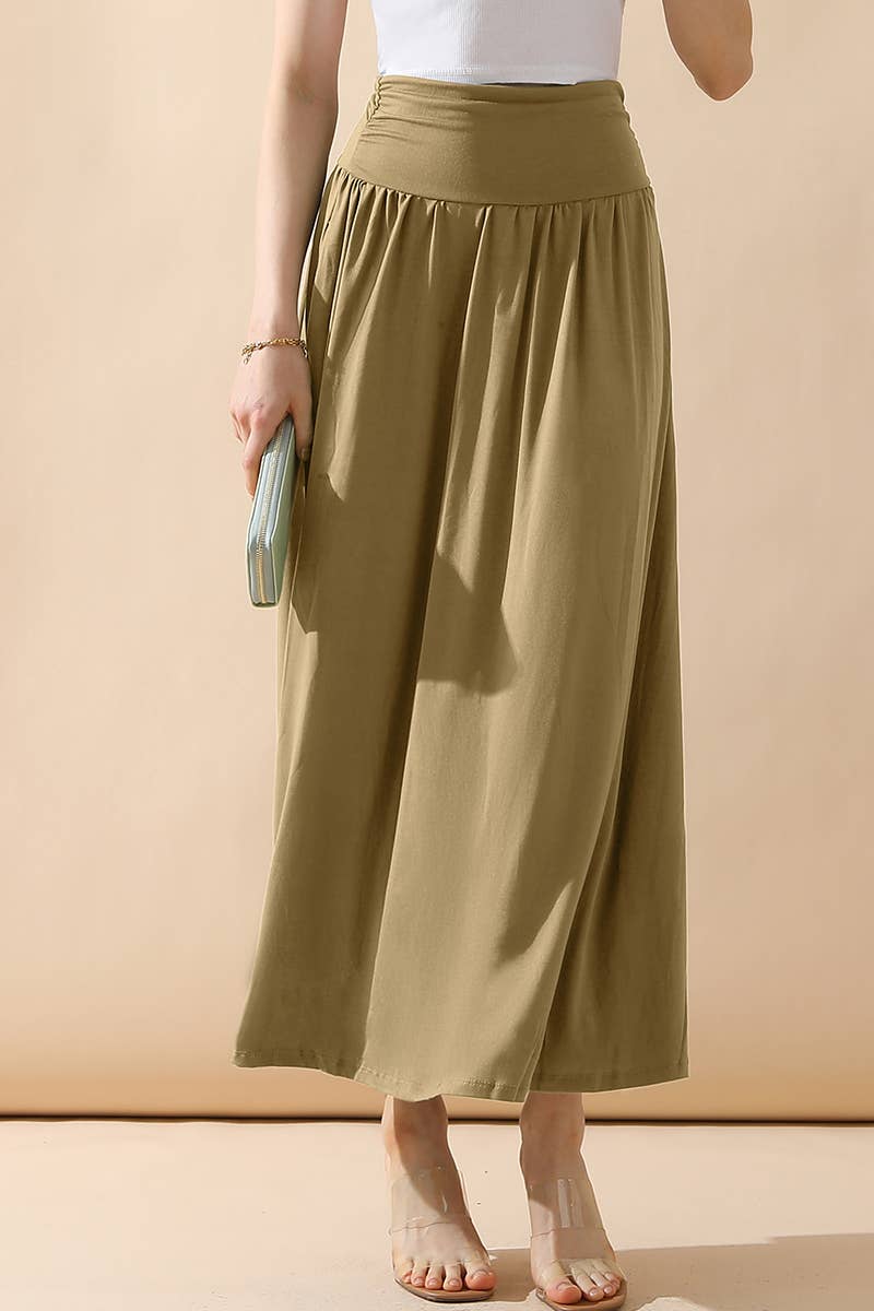 CWBLS116-P_CASUAL LONG LENGTH MAXI STYLE WAIST LIGHT SKIRT