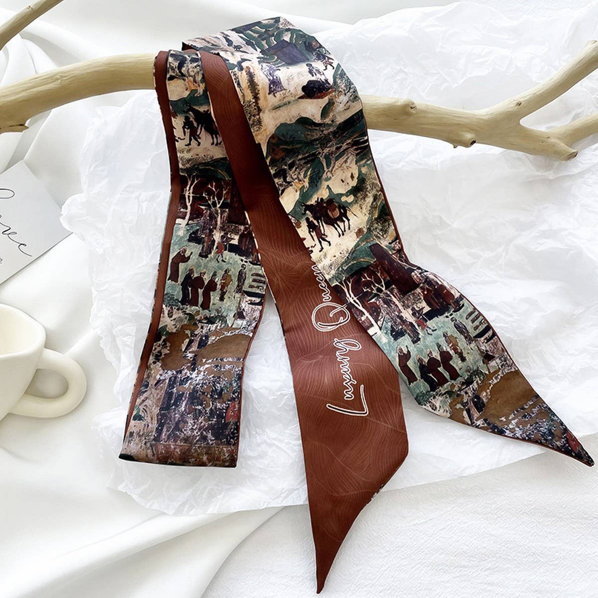 FASHION OIL PAINTING SMALL SILK SCARF FOR WOMEN_CWAHA4138