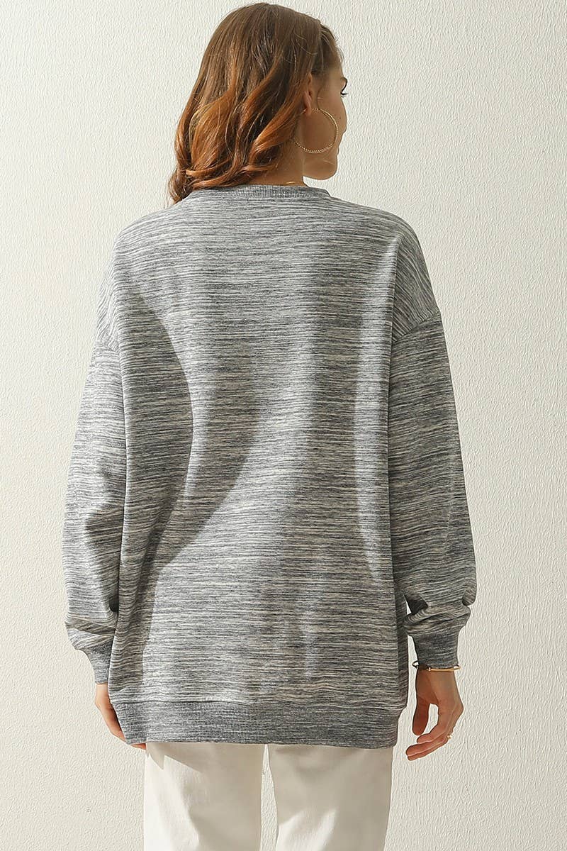 CWTTL905_LONG SLEEVE ROUND NECK CUT HEM SWEATSHIRT