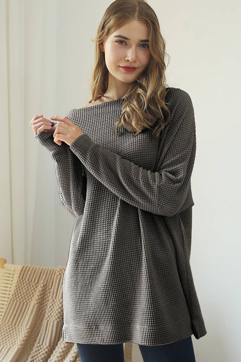 CWTTL1495_IN BATWING SLEEVE PULLOVER SWEATER KNIT