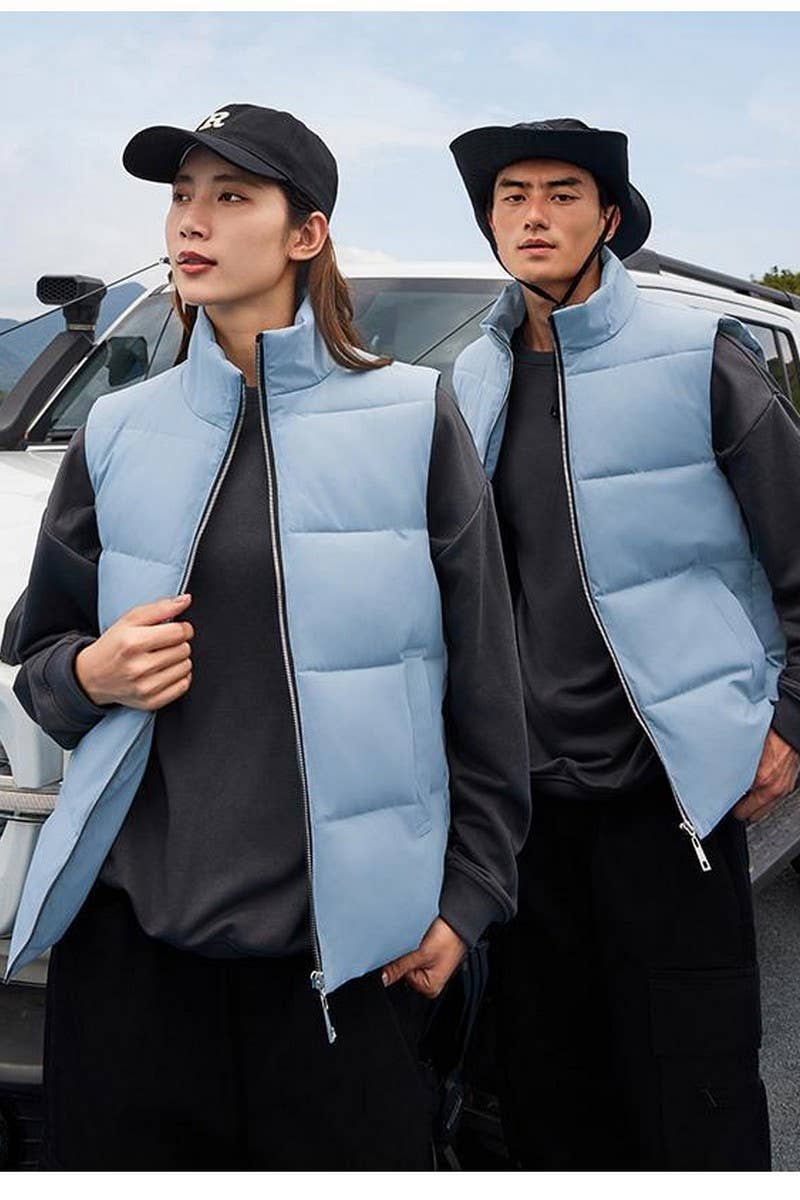 CWOV00100_CUSTOM LOGO PRINTED CASUAL DOWN COTTON VEST